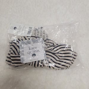 Kate Quinn Black Little Stripe Large Bow Elastic Headband